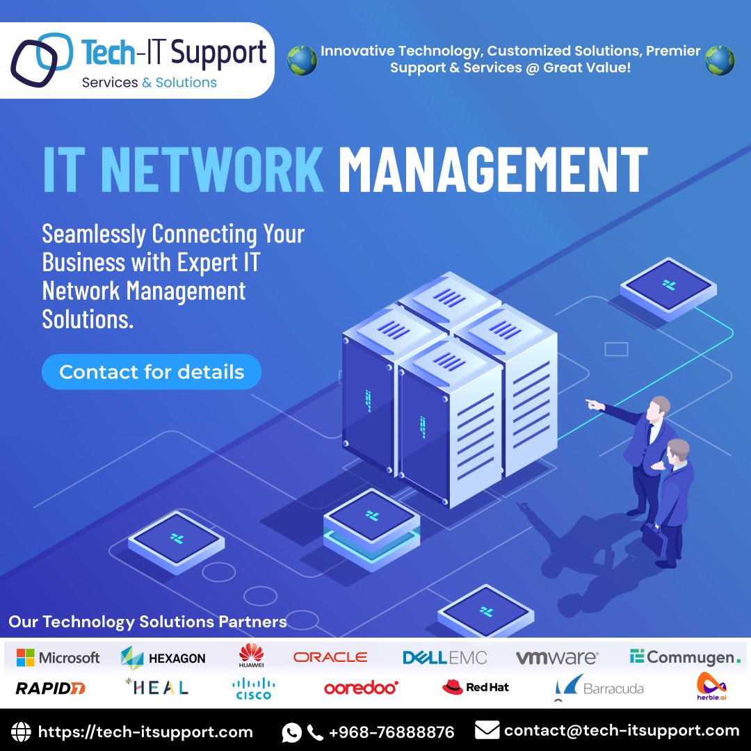 TechITOman's tweet photo. Elevate your business with seamless #IT #NetworkManagement from Tech-IT Support! Get connected with us for a smarter, more efficient #NetworkInfrastructure
🌐https://t.co/5oCP7c3e8U

#TechITSupport #ITNetworkManagement #NetworkSolutions #SecureNetworking #Muscat #Oman https://t.co/SAivLWzf8h