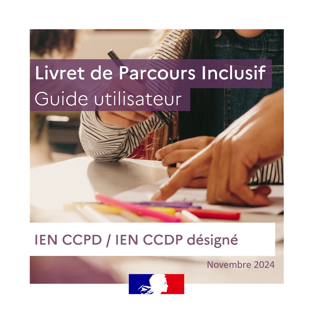 📍Livret de parcours inclusif : un nouveau guide utilisateur à destination des IEN CCPD et IEN CCDP désignés est disponible sur éduscol.

Retrouvez l'ensemble des guides, fiches métiers, supports d'information aux familles et FAQ sur le LPI 🔎 eduscol.education.fr/2506/le-livret…