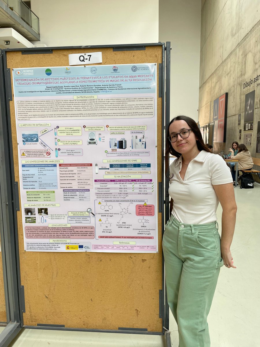 QAC_UAL's tweet photo. Hoy comienza el XIII simposio de investigación de ciencias experimentales 🔬. Nuestras investigadoras presentan sus trabajos. Los podeís encontrar en los posters y además Encarni ha sido seleccionada como comunicación flash y hablará esta tarde sobre pyr-GC-MS. No os los perdaís! https://t.co/1jL74aqnRE