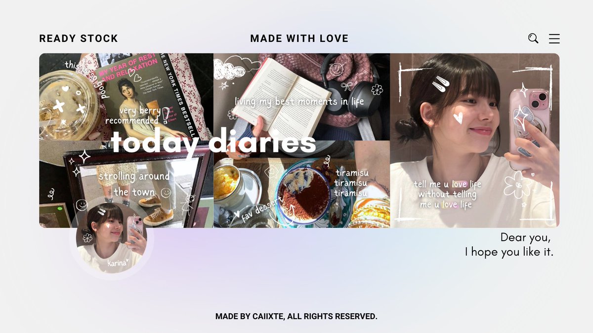 any interaction is appreciated <3

halooo, aku punya layout ready stock GG nih! cuma 10K/ea, boleeh retext ava daan boleh dijemput sekarang juga! go pick up your favorite freens 😉✊🏻

#zonauang