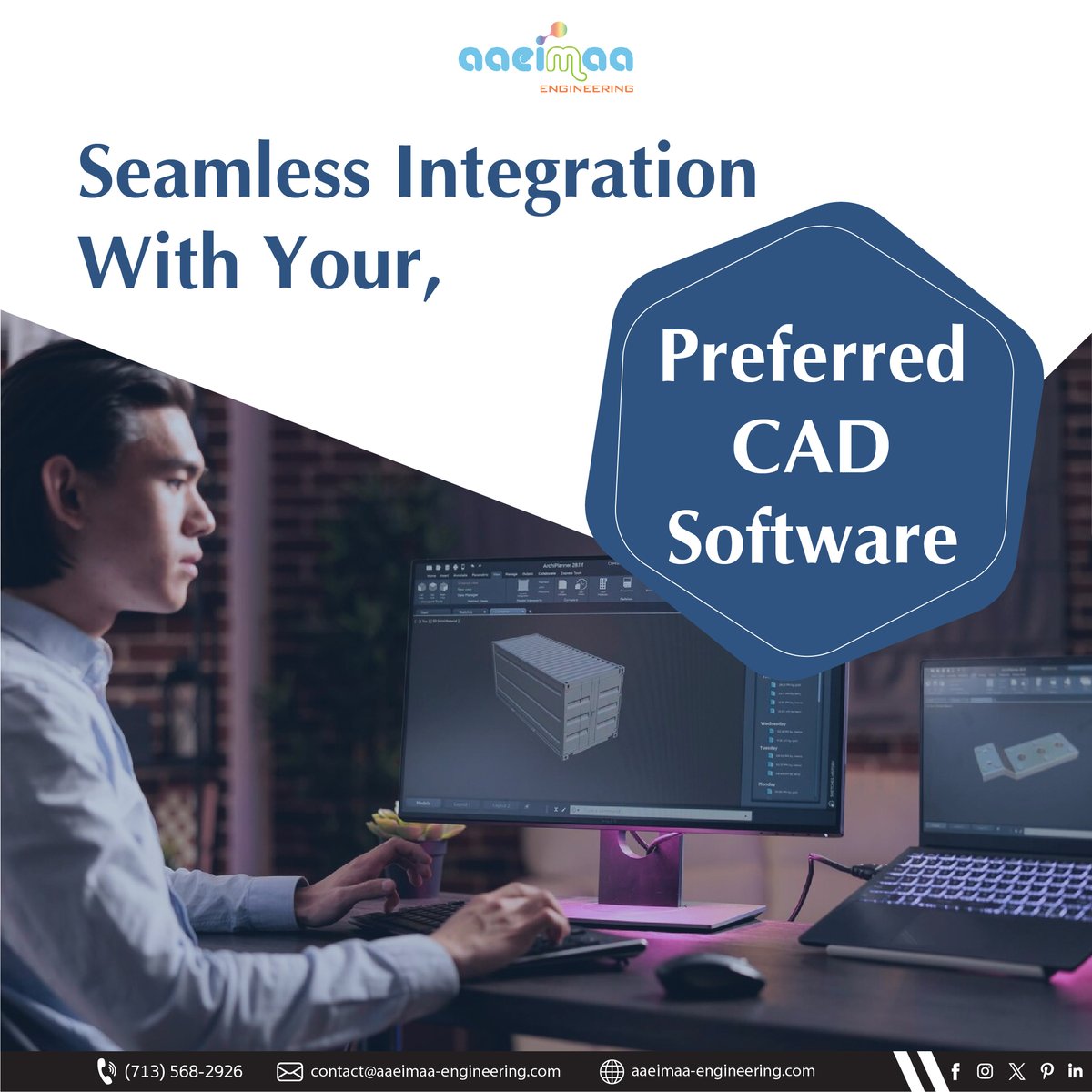 AAEIMAAEngr's tweet photo. Need drafting services but have a preferred #CAD platform? AAEIMAA Engineering seamlessly integrates with your existing workflow. Our experts are proficient in various #CADsoftware, ensuring a smooth transition and high-quality results. Contact us today to discuss your project! https://t.co/A5x26tFfeR
