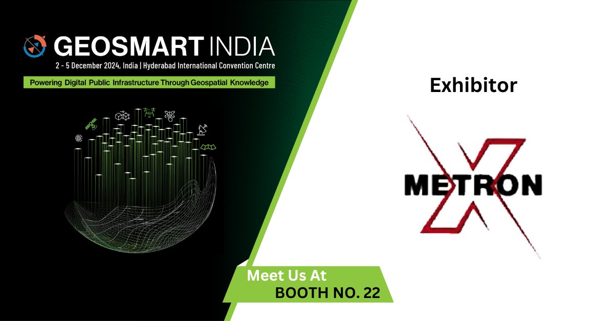 #GeoSmartIndia | We’re excited to introduce @MetronTechLabs, an innovative force in 3D-based SLAM LiDAR technology as an Exhibitor at GeoSmart India.
𝐄𝐱𝐡𝐢𝐛𝐢𝐭𝐢𝐨𝐧 𝐃𝐚𝐲𝐬: 2-4 𝐃𝐞𝐜𝐞𝐦𝐛𝐞𝐫 2024