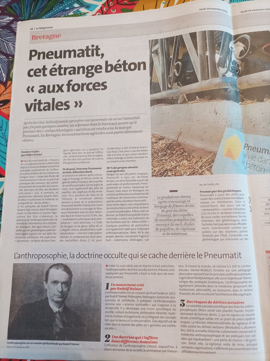 ctarkos's tweet photo. #Pneumatit Les délires, les folies de l'anthroposophie, encore plus dingue que la biodynamie pour les bobos (là c'est pas trop dangereux. Mais Steiner à l'école là ça craint ....
Comment quelqu'un de sensé peut se laisser berner, ça me dépasse.
@2vanssay @michelguillou https://t.co/3ABt1OvjCx