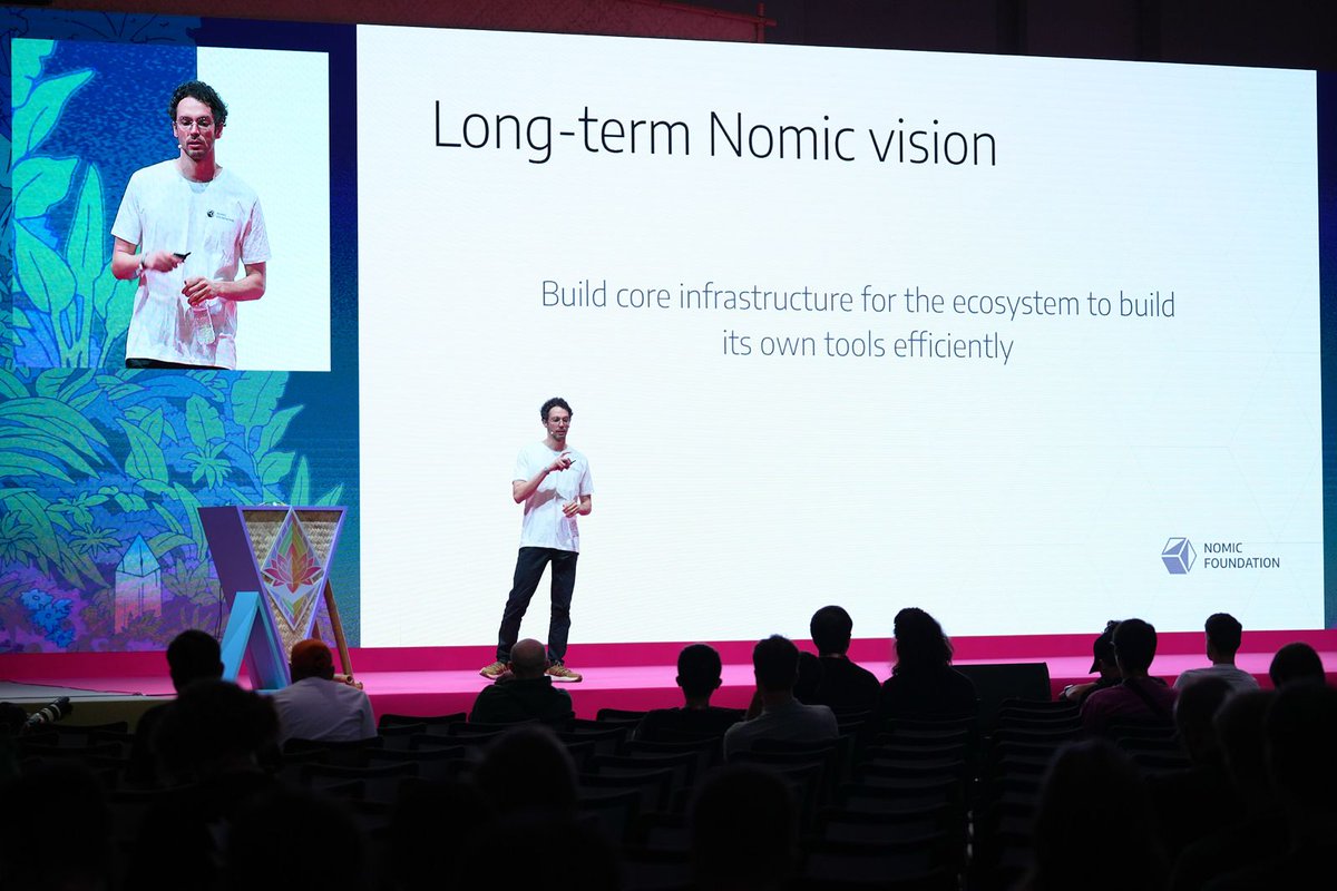 Devconnect ARG (@efdevcon) on Twitter photo "Our long-term vision is to build the core pieces of infrastructure that would enable the ecosystem to build its own tooling and do it efficiently."
- <a href="/alcuadrado/">Patricio Palladino</a> CTO <a href="/NomicFoundation/">Nomic Foundation</a> on the Devcon stage "Our long-term vision is to build the core pieces of infrastructure that would enable the ecosystem to build its own tooling and do it efficiently."
- <a href="/alcuadrado/">Patricio Palladino</a> CTO <a href="/NomicFoundation/">Nomic Foundation</a> on the Devcon stage