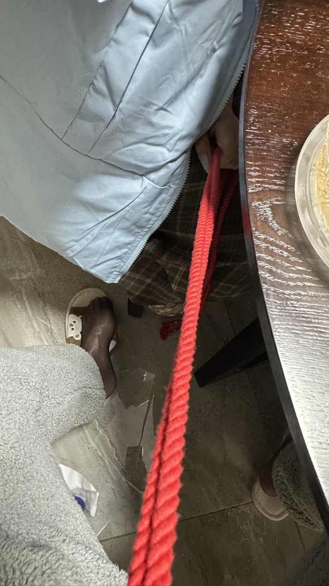 不4，吃饭也得牵着🐎？