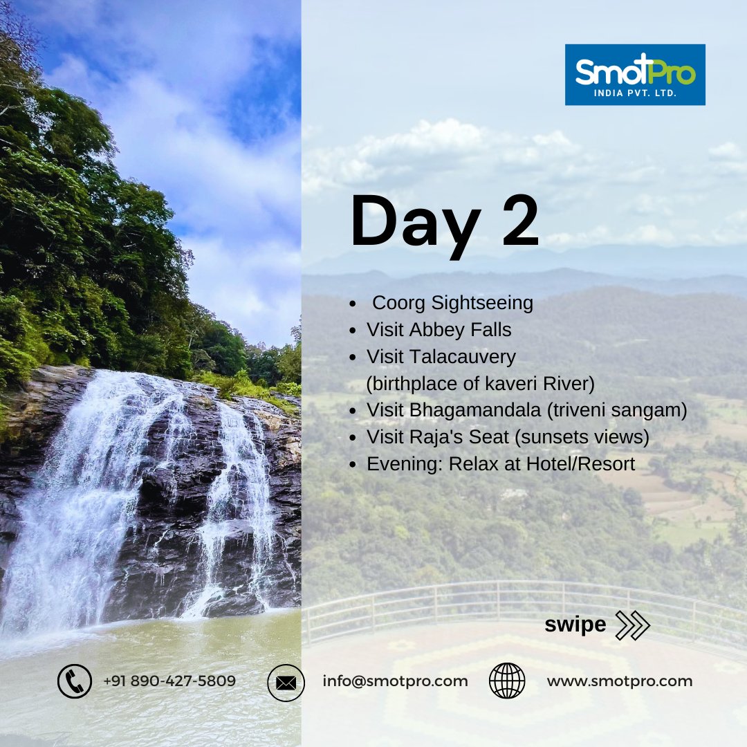 smotproindia's tweet photo. Reclaim Your Peace in Coorg

Visit https://t.co/jCGtyWFLTf
Call us: +91 890-427-5809
Email: info@smotpro.com

#CoorgTour #Karnataka #ExploreCoorg #IncredibleIndia #KarnatakaTourism #Travel #Travelgram #Tours #InstaTravel  #TravelGoals #smotpro #toursandtravel #tourpackages https://t.co/Lbv5WLgbgX