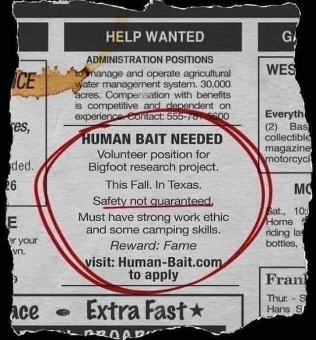 CarolJeffe8091's tweet photo. That this is a real Bigfoot Research Project #INeedProof https://t.co/254FT58Chv