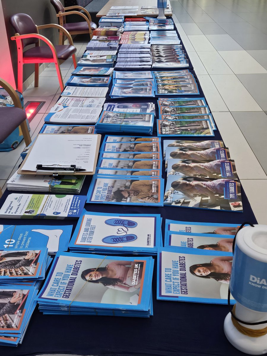 All ready to go at Cwm Cynon Mountain Ash Hospital for WORLD DIABETES DAY we have lots of information come and say Hello