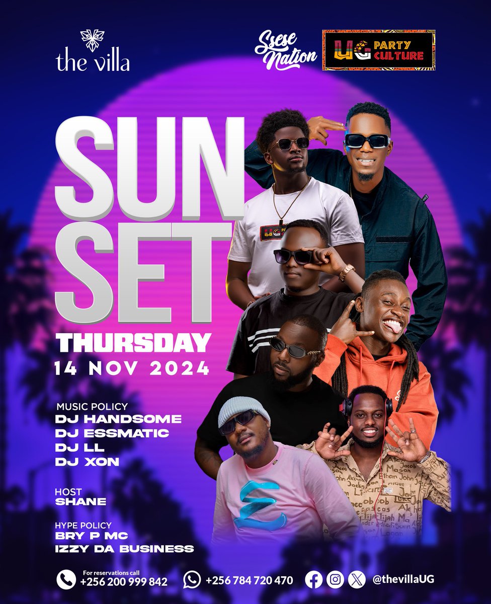 MushroomInc's tweet photo. .@ugpartyculture & @SseseNation are calling you to the #SunsetThursday party at @TheVillaKLA Tonight. Catch @DeejayLL , @DjEssmatic, @deejayhandsome_, and @DjXonOfficial spinning up the night—don’t miss the vibe!
With @mcbryp on hype policy. https://t.co/AFotOsueKr