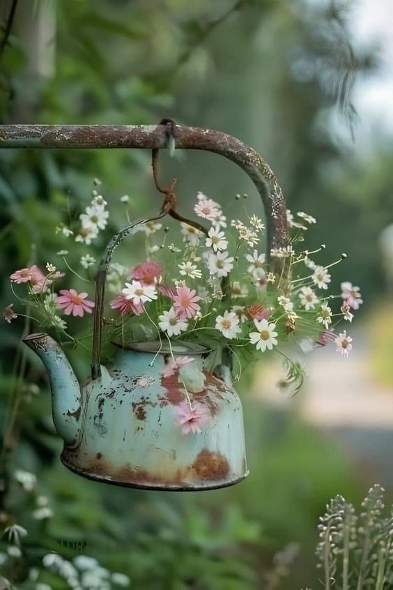caron_allan's tweet image. Another cute planter idea - I love this! Now to find an attractive old kettle...
#upcycling #gardenideas #plants #writerslife