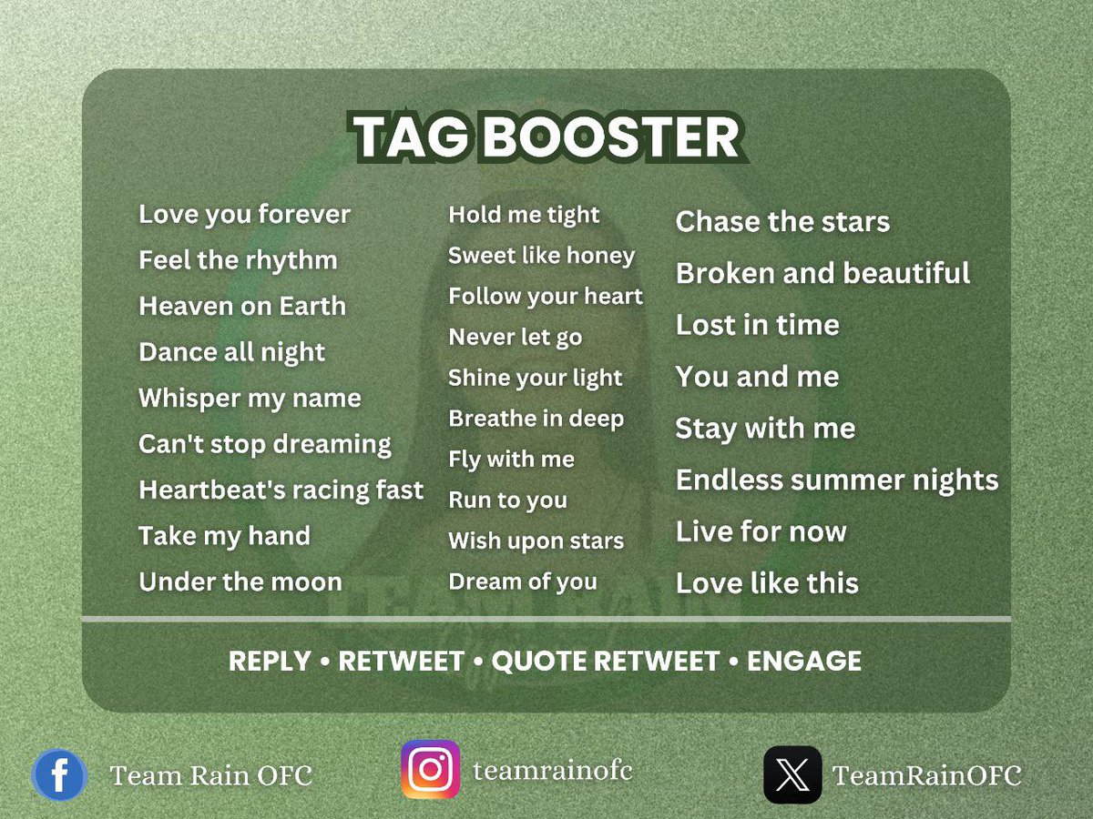 Tag booster for GDM Three!

STARMUSICITED FOR RAIN
