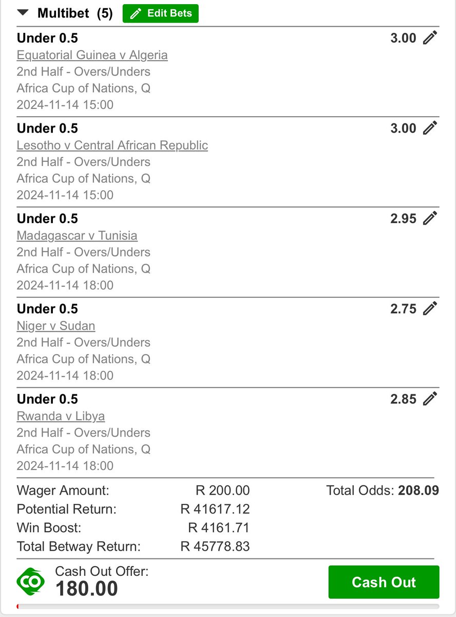 2nd half under 0.5 goals🤑✅

Booking Code X8439A1B4🤲🏾🤞🏿