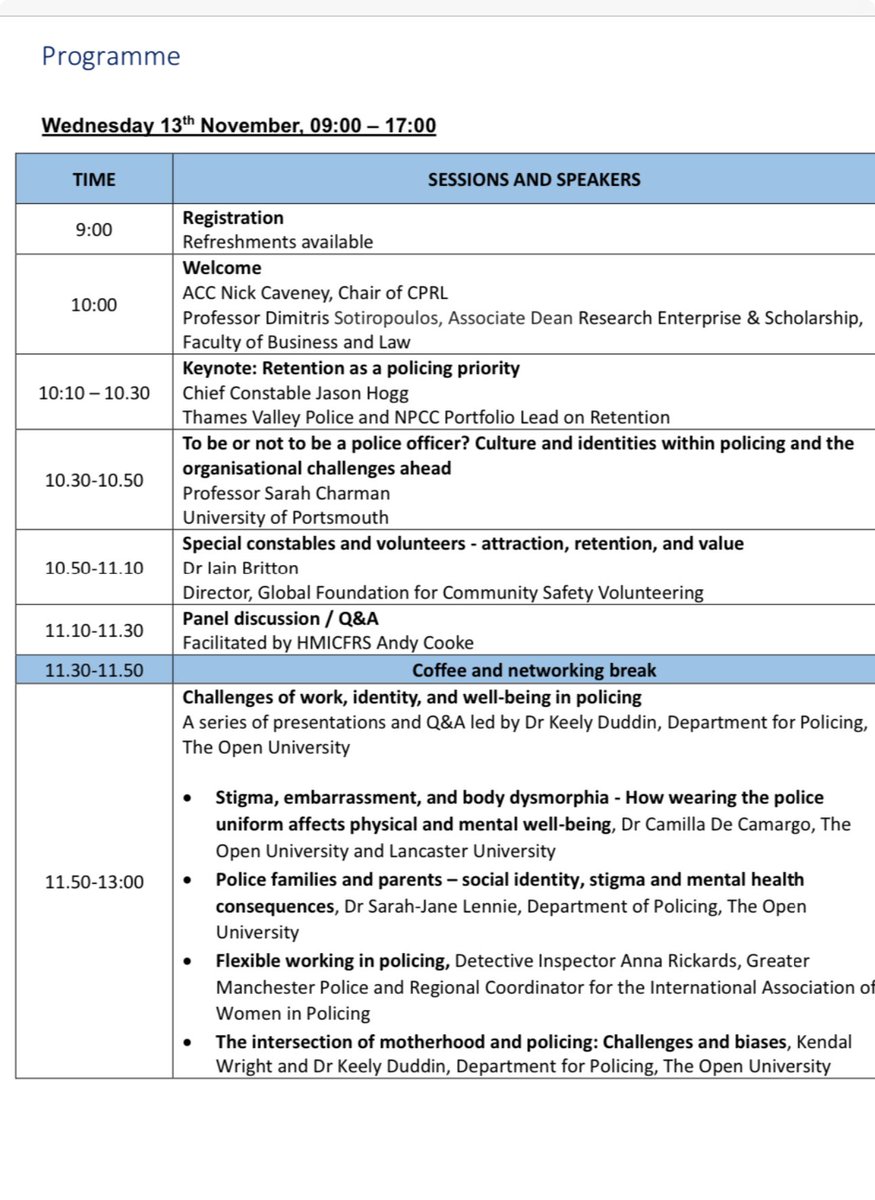 Dr Iain Britton (@iain_britton) on Twitter photo Great to present at the <a href="/OU_police_res/">OU-Police-Centre</a> conference on a panel alongside <a href="/SarahC2612/">Dr Sarah Charman</a> @CCJasonHogg @AndyCookeHMCI - Speaking about the strategic crisis and the strategic opportunity of Special Constables. Great to present at the <a href="/OU_police_res/">OU-Police-Centre</a> conference on a panel alongside <a href="/SarahC2612/">Dr Sarah Charman</a> @CCJasonHogg @AndyCookeHMCI - Speaking about the strategic crisis and the strategic opportunity of Special Constables.
