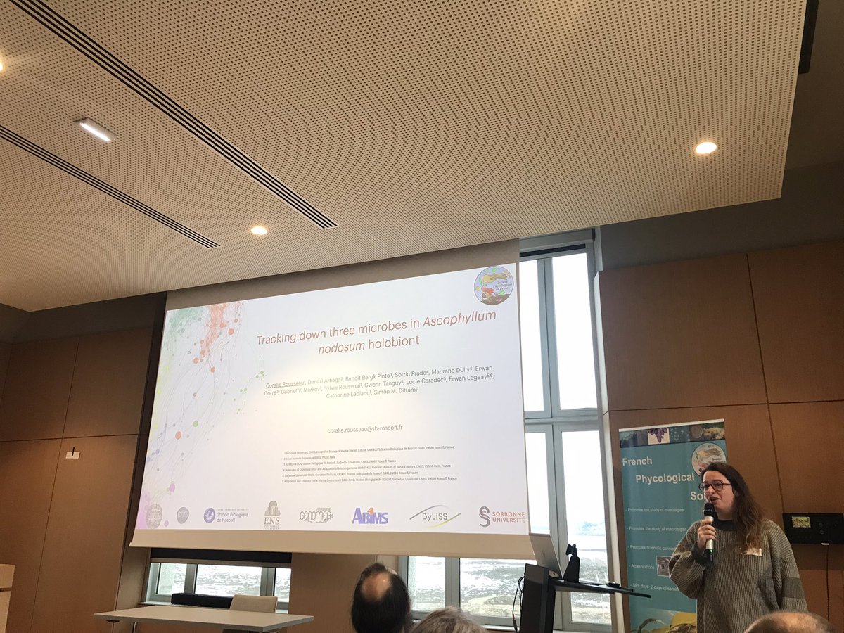 Coralie Rousseau nous présente des résultats sur le suivi de 3 microbes dans l’holobionte Ascophyllum nodosum #JSPF2024 <a href="/SBRoscoff/">Station Biologique de Roscoff</a>