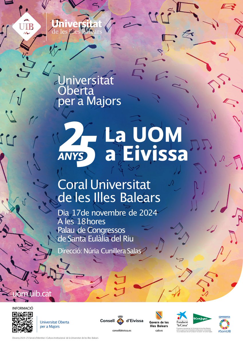 El pròxim 17 de novembre celebrem el 25è aniversari de la Coral <a href="/UIBuniversitat/">Universitat de les Illes Balears - UIB</a> 
Us esperem a les 18 h al <a href="/IbizaPalacio/">Palacio de Congresos de Ibiza</a> en #santaeulariadesriu per gaudir d’una actuació dirigida per Núria Cunillera Salas  📷

palaciocongresosibiza.com/evento/concert…