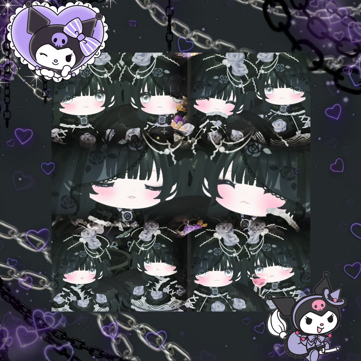 9lfffb's tweet photo. 😈kuromi Twins 💜
今回はお部屋もコーデもぴざちゃん仕様😎✌🏻
これしよ！って言ったら基本持ってるからありがたい🤤
次は何する！(˶ฅωฅ˵)💞 https://t.co/7LFSSaXFmV
