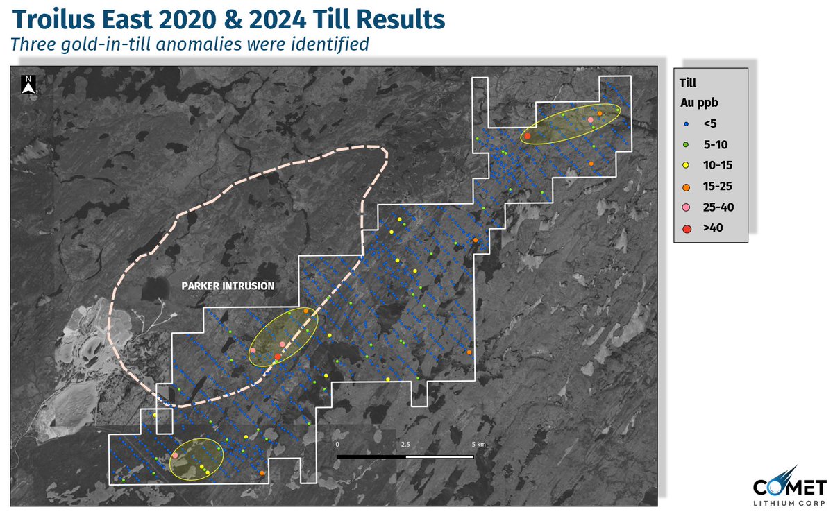 CometLithium's tweet image. Three Anomalies on Troilus East to be Followed Up!

Adjacent to a very large deposit and brownfield camp #Troilus and north of the very active #Regnault discovery.