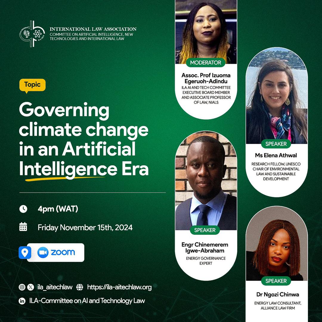 ila_aitechlaw's tweet photo. The International Law Association Committee on Artificial intelligence, new technologies and international law is pleased to invite you to join us for a webinar on Friday, November 15, 2024, at 4 PM WAT. https://t.co/gWRhKw6NMZ