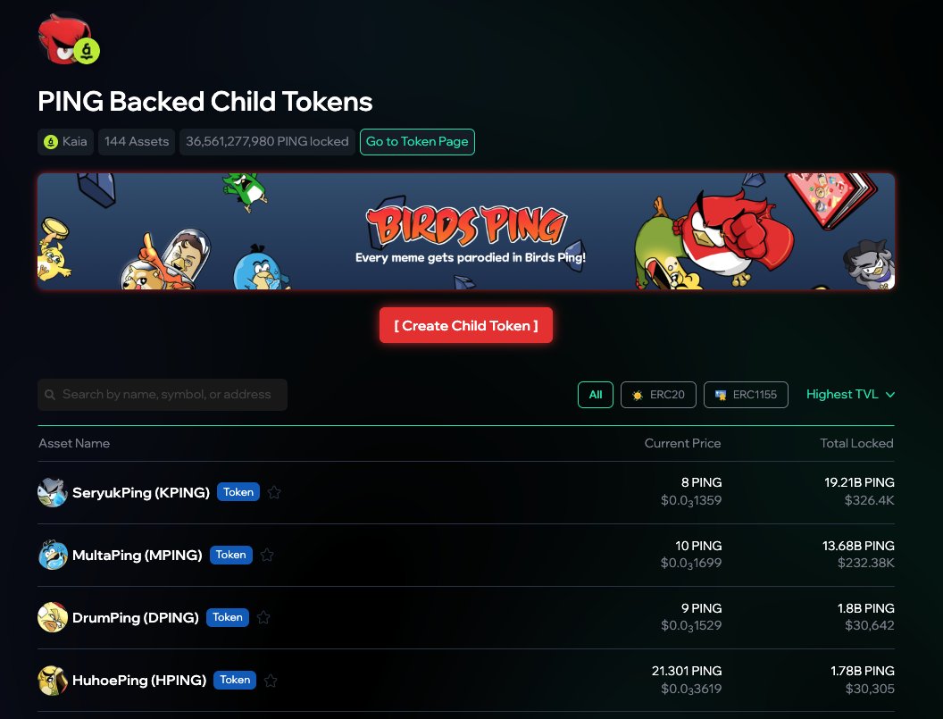 MintClubPro's tweet photo. $ping, as a parent token, is doing great.

since launching the "ping battle event," the number of child tokens has increased to 144, locking up aprx 36,561,277,980 $PING in the bonding curve pool.

have you created a $PING child token? if not, what're you doing?
https://t.co/P3QvGQDpVI