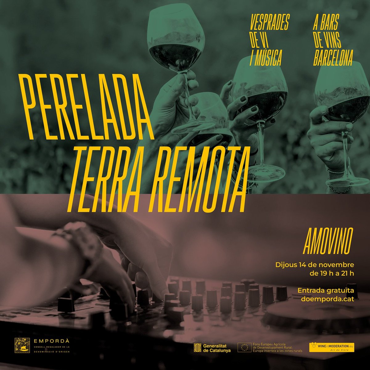 DO Empordà (@doemporda) on Twitter photo Fem una xefla? 🍷Avui iniciem les XEFLES 2024 <a href="/DOEmporda/">DO Empordà</a>. Vins, música i bon ambient 🥳🎧
Primera parada 👉 #Amovino (Aribau 30) amb <a href="/Perelada/">Perelada</a> i <a href="/TerraRemota/">Terra Remota</a> que serviran vins a copes explicats pels mateixos elaboradors.
⏱️19 a 21h
No cal reserva
➡️doemporda.cat Fem una xefla? 🍷Avui iniciem les XEFLES 2024 <a href="/DOEmporda/">DO Empordà</a>. Vins, música i bon ambient 🥳🎧
Primera parada 👉 #Amovino (Aribau 30) amb <a href="/Perelada/">Perelada</a> i <a href="/TerraRemota/">Terra Remota</a> que serviran vins a copes explicats pels mateixos elaboradors.
⏱️19 a 21h
No cal reserva
➡️doemporda.cat