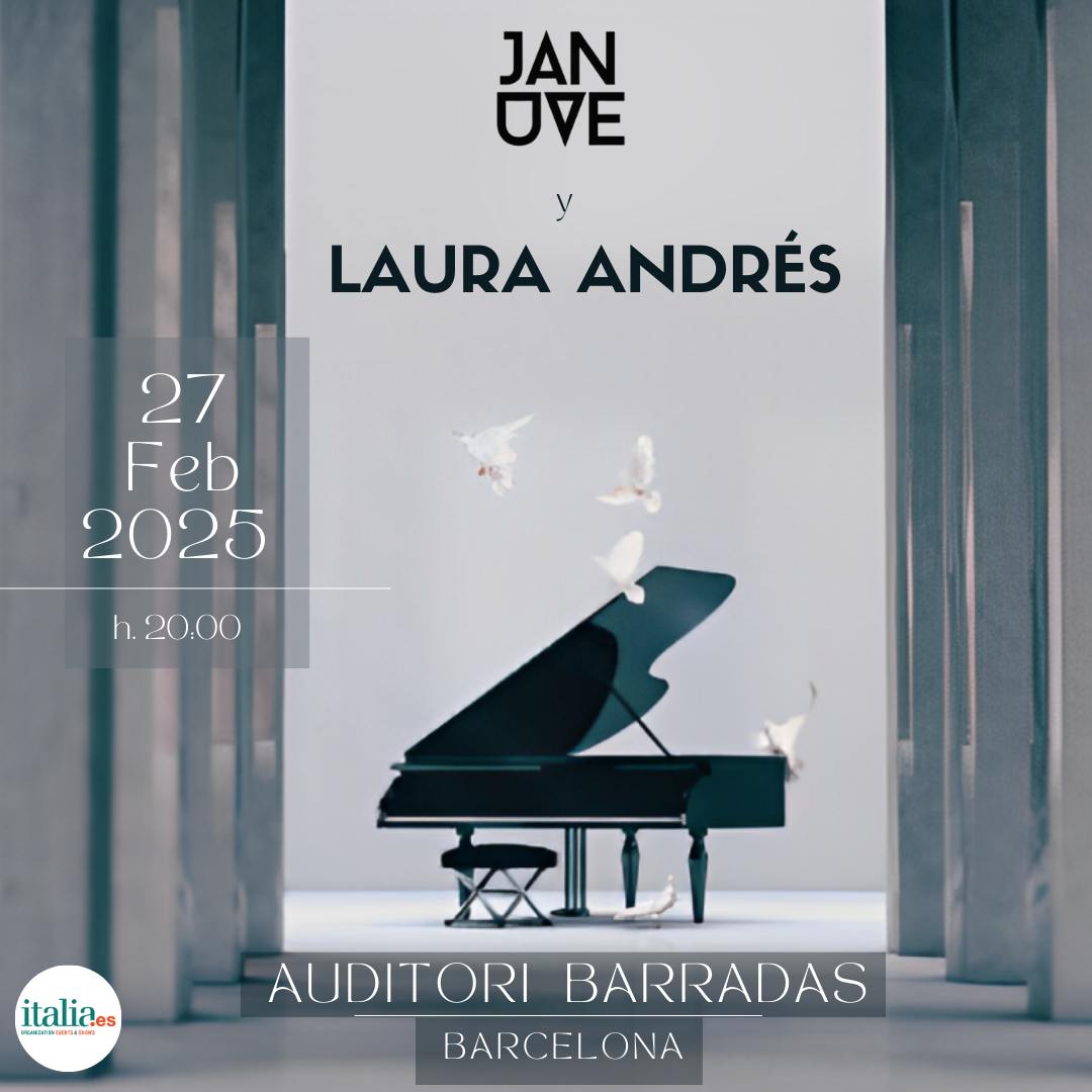 💥LAURA ANDRÉS Y JAN UVE💥

EMOTIONAL PIANO EXPERIENCE

📅: Jueves 27 de febrero de 2025 a las 20h

📍: Auditori Barradas, Rambla Just Oliveras, 56 - Hospitalet de Llobregat (BARCELONA)

🎟️: entradas.italiaes.org/events/laura-a…

<a href="/jsanchezpiano/">Jan Uve (Composer & Pianist)</a> #lauraandres #laurandres <a href="/elBarradas/">Auditori Barradas</a>