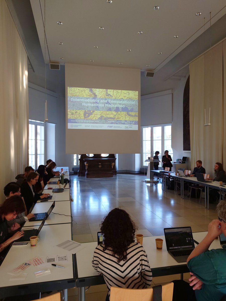 MLA2S (@mla2s_oeaw) on Twitter photo Starting very soon (and supported by #MLA2S)
The Intermediality and Computational Humanities Hackathon!
Organized by
<a href="/ihb_oeaw/">IHB_OeAW</a> <a href="/oeaw/">Austrian Academy of Sciences</a> <a href="/univienna/">Universität Wien</a> Starting very soon (and supported by #MLA2S)
The Intermediality and Computational Humanities Hackathon!
Organized by
<a href="/ihb_oeaw/">IHB_OeAW</a> <a href="/oeaw/">Austrian Academy of Sciences</a> <a href="/univienna/">Universität Wien</a>