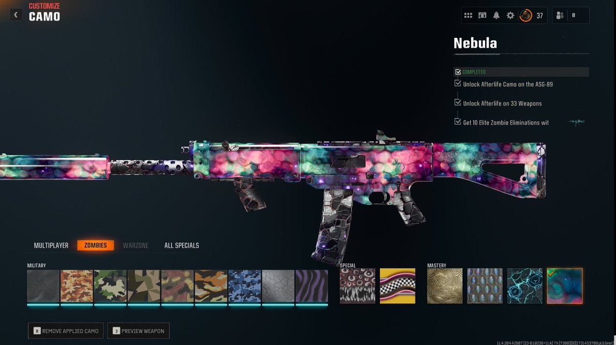 Finally got my first Zombies Nebula camo!!! <a href="/Treyarch/">Treyarch</a>  #BlackOps6