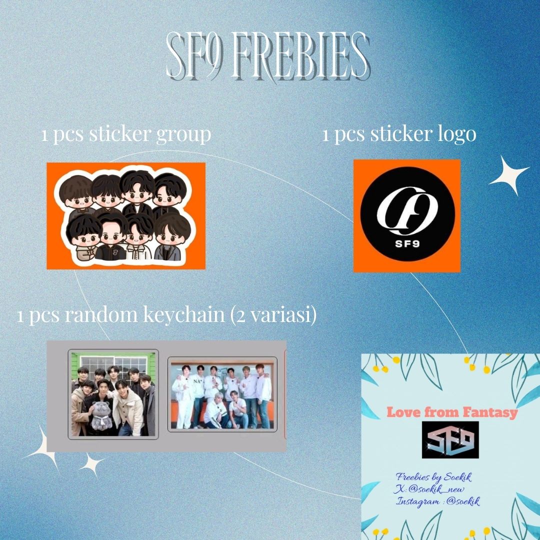 soekik_new's tweet photo. FREEBIES K-EXPO INDONESIA : SF9 IN JAKARTA 🥰
🗓 : 16 November 2024
📍: JCC HAL B
⏰ : TBA,
Kalau kalian liat emak menggelinding pake tas slempang item, sambil gendong bocil di foto,,sapa saja, ya🥰
Jangan lupa tag emak kalo dapat,🥰
C~U Fantasy🥰
#SF9 #에스에프나 #SF9InJakarta https://t.co/ArDC4rkZiQ