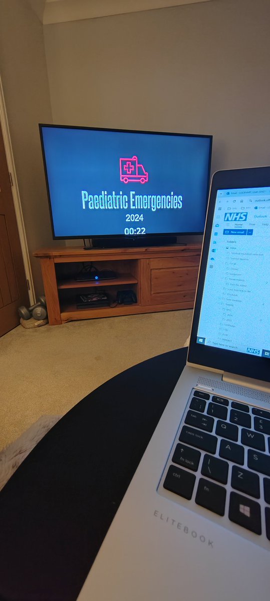 A rare day working from home with a livestream on paediatric emergencies, and hopefully ploughing through some emails in the background!