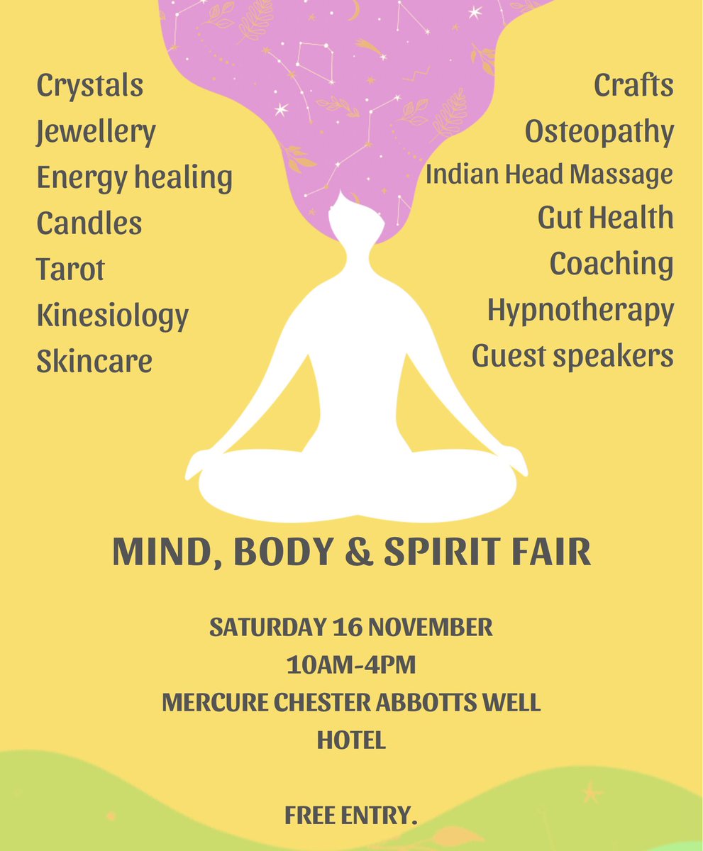 HappinessKatie's tweet photo. FREE ENTRY this coming Sat 16 November in Chester. Please tag/ RT. Thank you 🙏🌟🌟🌟🌟🌟 #Cheshire #Chester #Holistic_Lifestyle #HolisticHealth #event #freeentry #ChristmasShopping #fair #crystals #energy #healing #newage #reiki #tarot #shopping #cheshirelife #chesterlife https://t.co/qmjiY047Ta