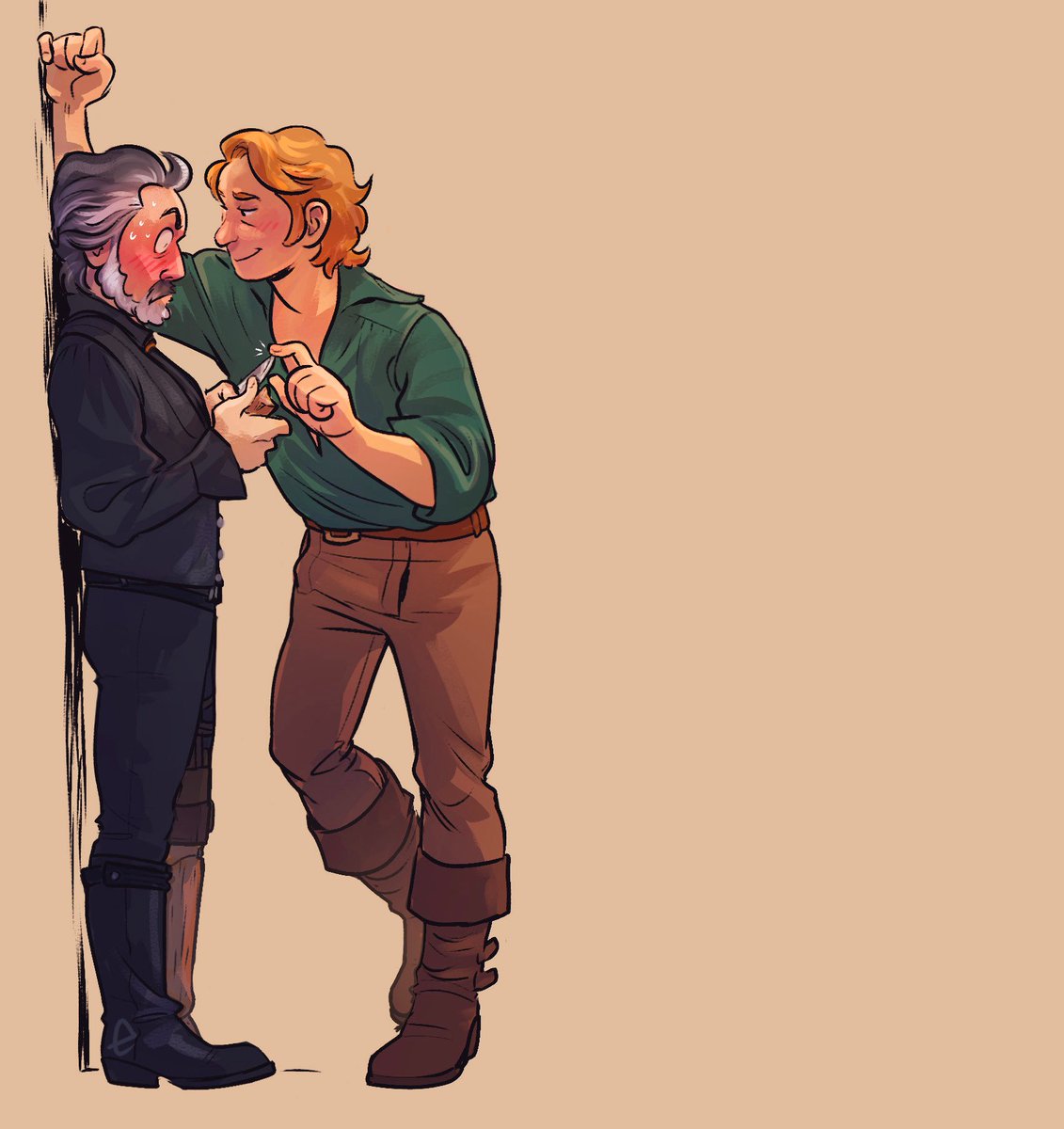 EnaBuns's tweet image. Rewatched season 2 and I just can't get over Izzy's looks to Stede, and the fact he had his hand on Stede's leg in that one scene UH OH WE'RE BACK Y'ALL 🤠
#ourflagmeansdeath #ofmdfanart #stizzy