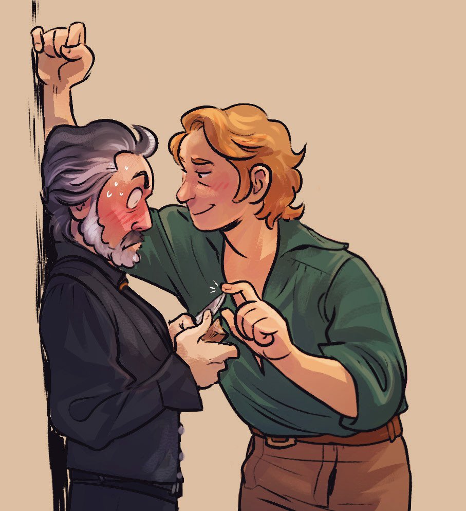 EnaBuns's tweet image. Rewatched season 2 and I just can't get over Izzy's looks to Stede, and the fact he had his hand on Stede's leg in that one scene UH OH WE'RE BACK Y'ALL 🤠
#ourflagmeansdeath #ofmdfanart #stizzy