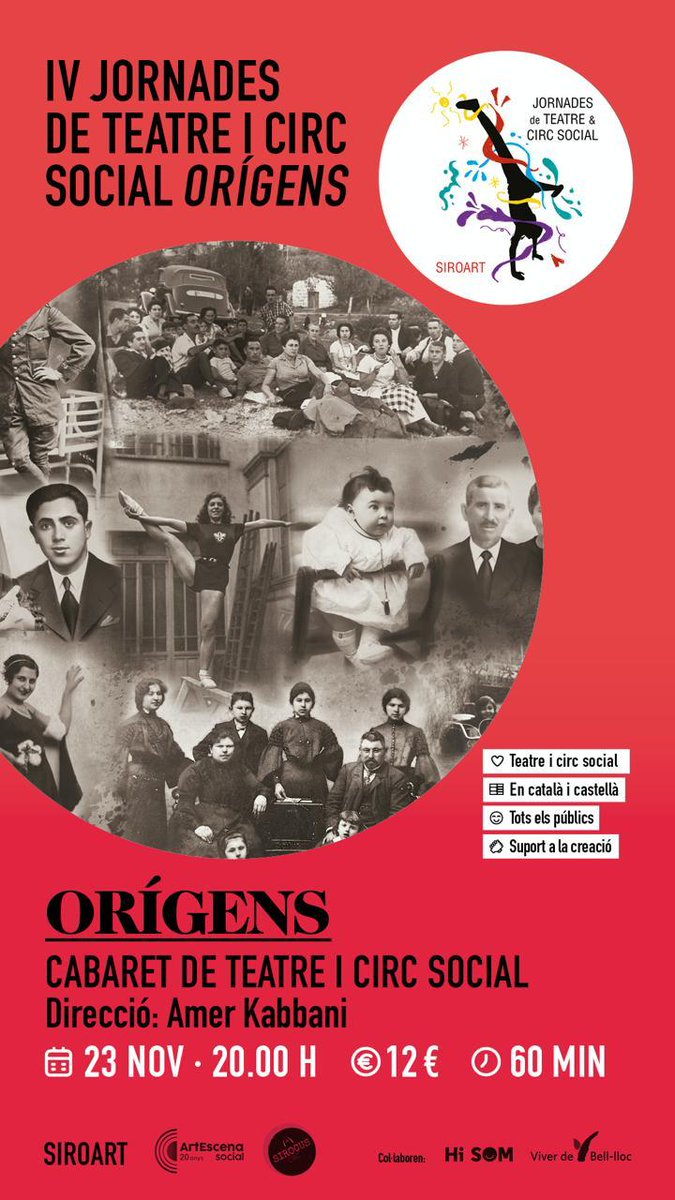 Cabaret Orígens🌿💥

En la IV Jornada de Teatre i #CircSocial

Al teatre auditori de #Cardedeu

Més info al cartell ❤️💥