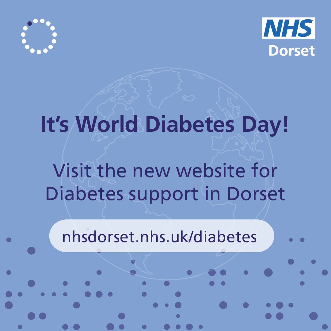 Today is #WorldDiabetesDay 

We’re launching our new website for diabetes support in Dorset! 

Access local resources, information and advice tailored for you: nhsdorset.nhs.uk/diabetes 

#WorldDiabetesDay2024 #Diabetes #Dorset
