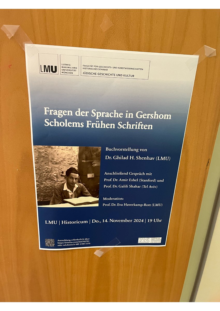 This evening, I will present my book on Gershom Scholem, language, and gender at LMU in Munich. Amir Eshel (Stanford), Galili Shahar (Tau), and Eva Haverkamp (LMU) will comment. We will discuss Scholem's early writings and how we should read German-Jewish thought today.