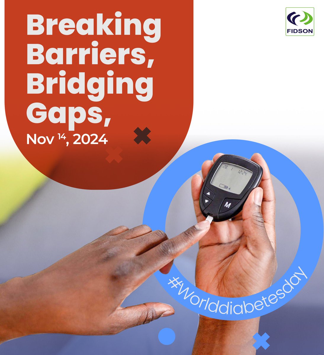 Fidsoncares's tweet photo. It’s World Diabetes Day.
Let's focus on Breaking Barriers and Bridging Gaps ensuring equal access to care, support, and education for all living with diabetes.
Together, we can make a difference.
#WorldDiabetesDay #BreakBarriers #BridgeGaps
#DiabetesAwareness https://t.co/KcrmrdBcNy