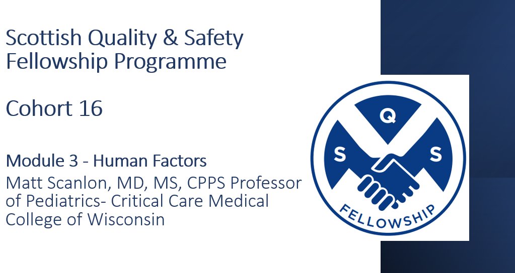 #SQSFc16 are excited for Virtual Module 3 on Human Factors, presented by Matt Scanlon, Professor of Paediatrics-Critical Care at the Medical College of Wisconsin, later today! #SQSF #HumanFactors #CriticalCare #Paediatrics