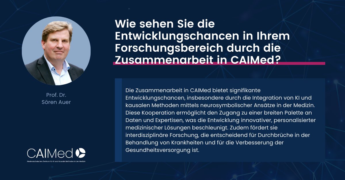CAIMed_de's tweet photo. ❓ 3 Fragen an...

Prof. Dr. Sören Auer, Direktor der TIB ‒ Leibniz Informationszentrum für Technik und Naturwissenschaften. In CAIMed bringt er seine Fachkenntnisse in semantischen Technologien, Datenvernetzung und Wissensgraphen ein. 

#CAIMed #AI #research https://t.co/yCL82Ywy9o
