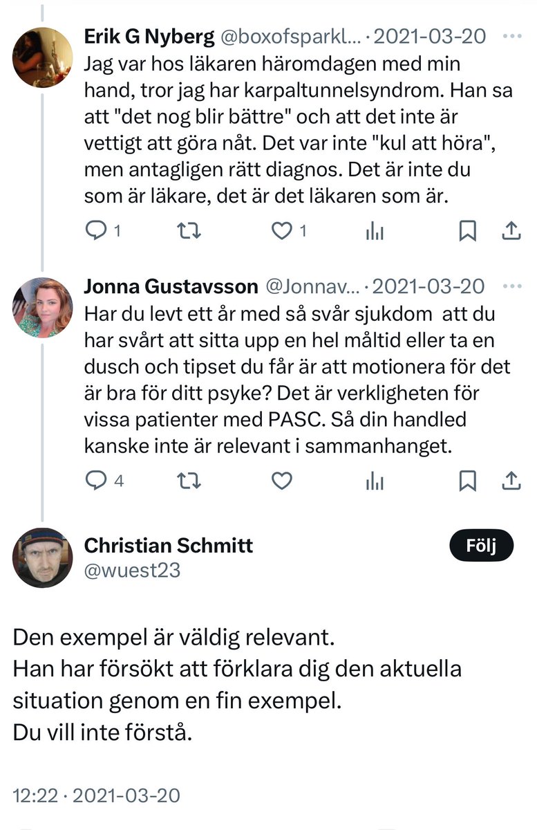 Jag skulle givetvis inte ha lyssnat på läkarna så länge som jag gjorde, eftersom resultatet av det var att det tog 3 år att få fungerande medicin som minskade symtomen avsevärt. 3 år! Min dotter var 1,5 år när jag blev sjuk i postcovid. Jo, det fanns ”något att göra”.