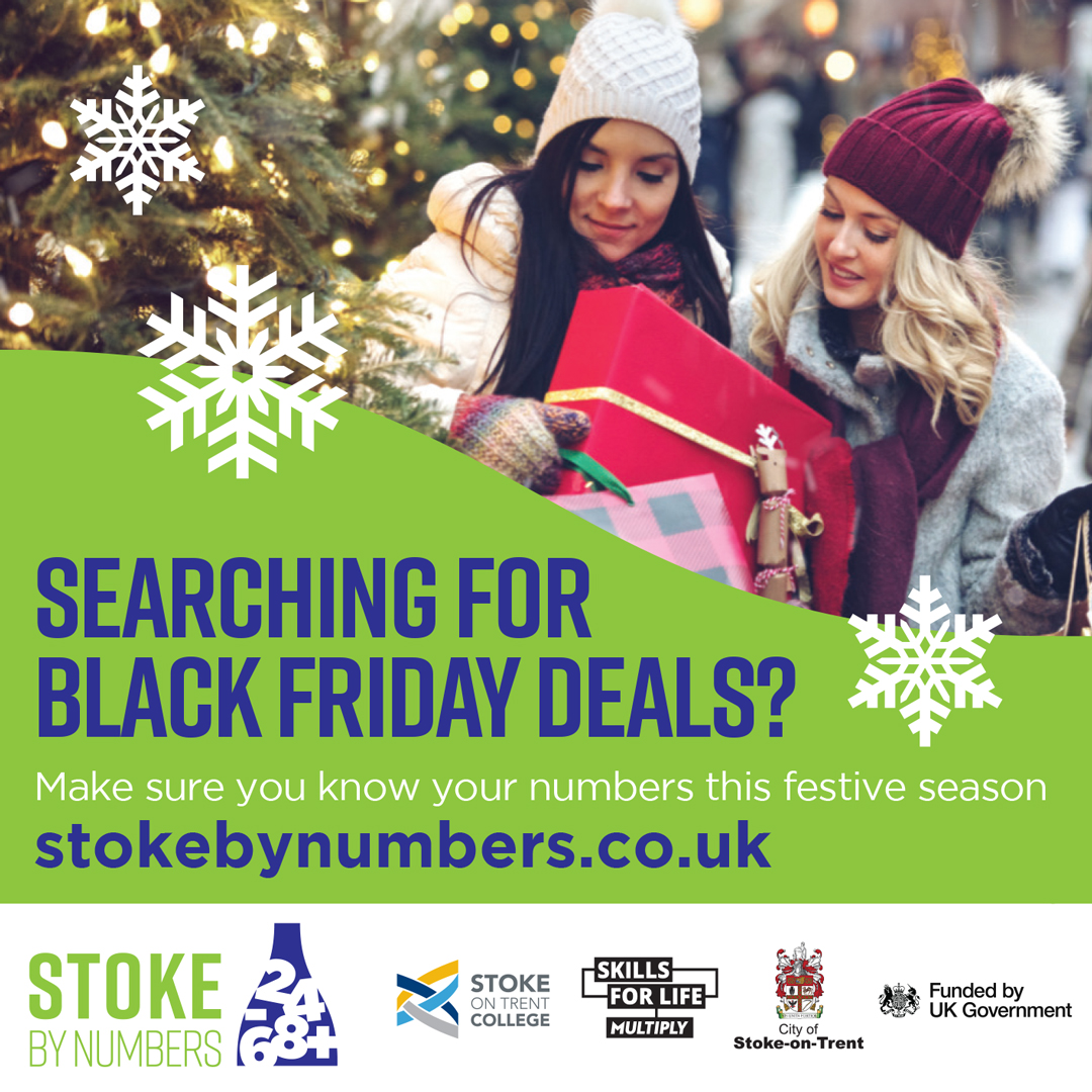 Don't let your lack of number confidence ruin your Christmas! 🎄🎅

If you’re aged 19 and over you can access FREE numeracy courses to build your confidence with numbers this winter...

Find your nearest learning location, stokebynumbers.co.uk

#BlackFriday