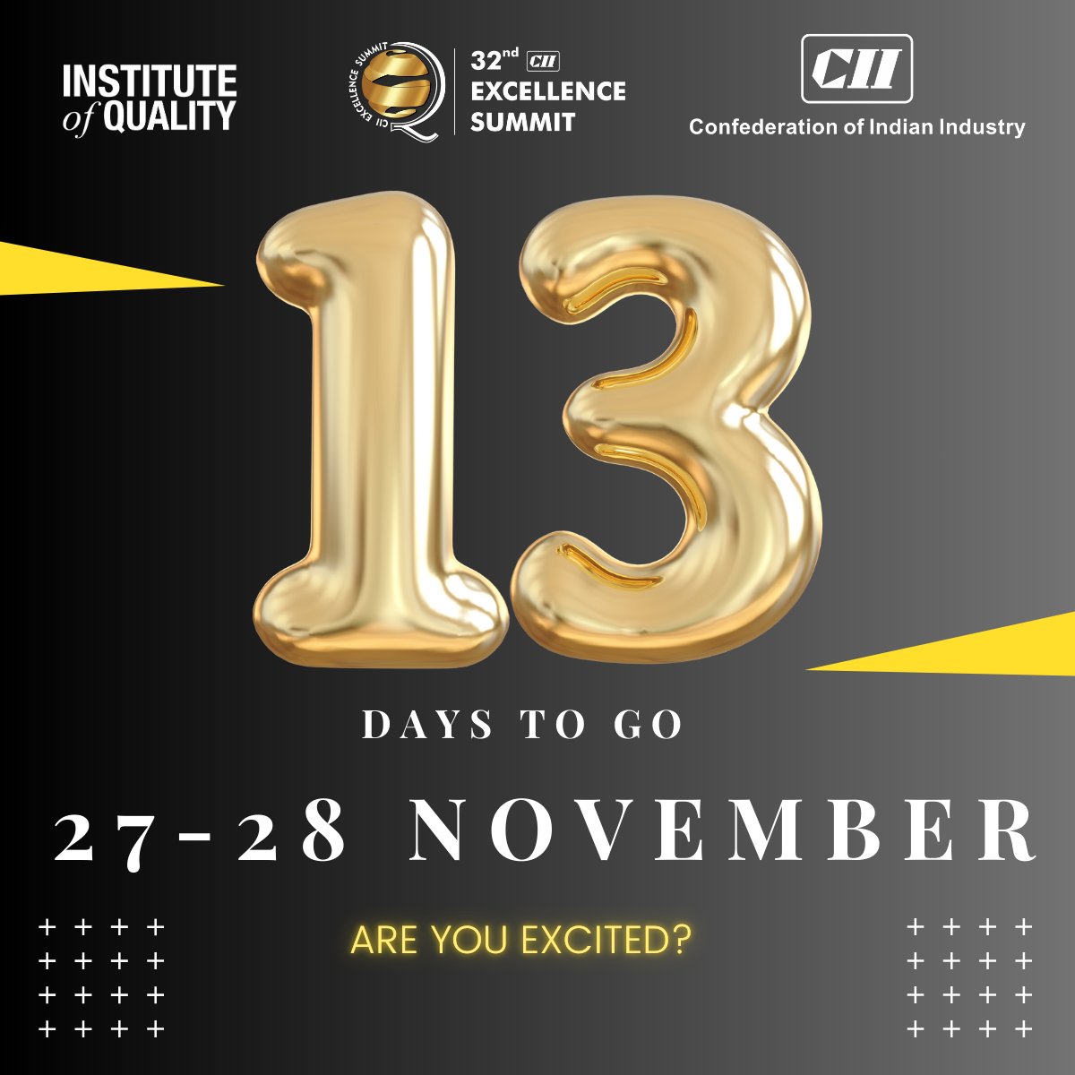 CII_IQ's tweet photo. 13 days to go!
Excitement is building as we get closer to shaping the future of Indian Industry #Innovation #collaboration and #excellence are our driving forces. Let’s make the big day unforgettable!
@FollowCII
@CIIEvents
#ES2024 #Excellece #Innovation #Collaboration https://t.co/0ReAJvCzQp