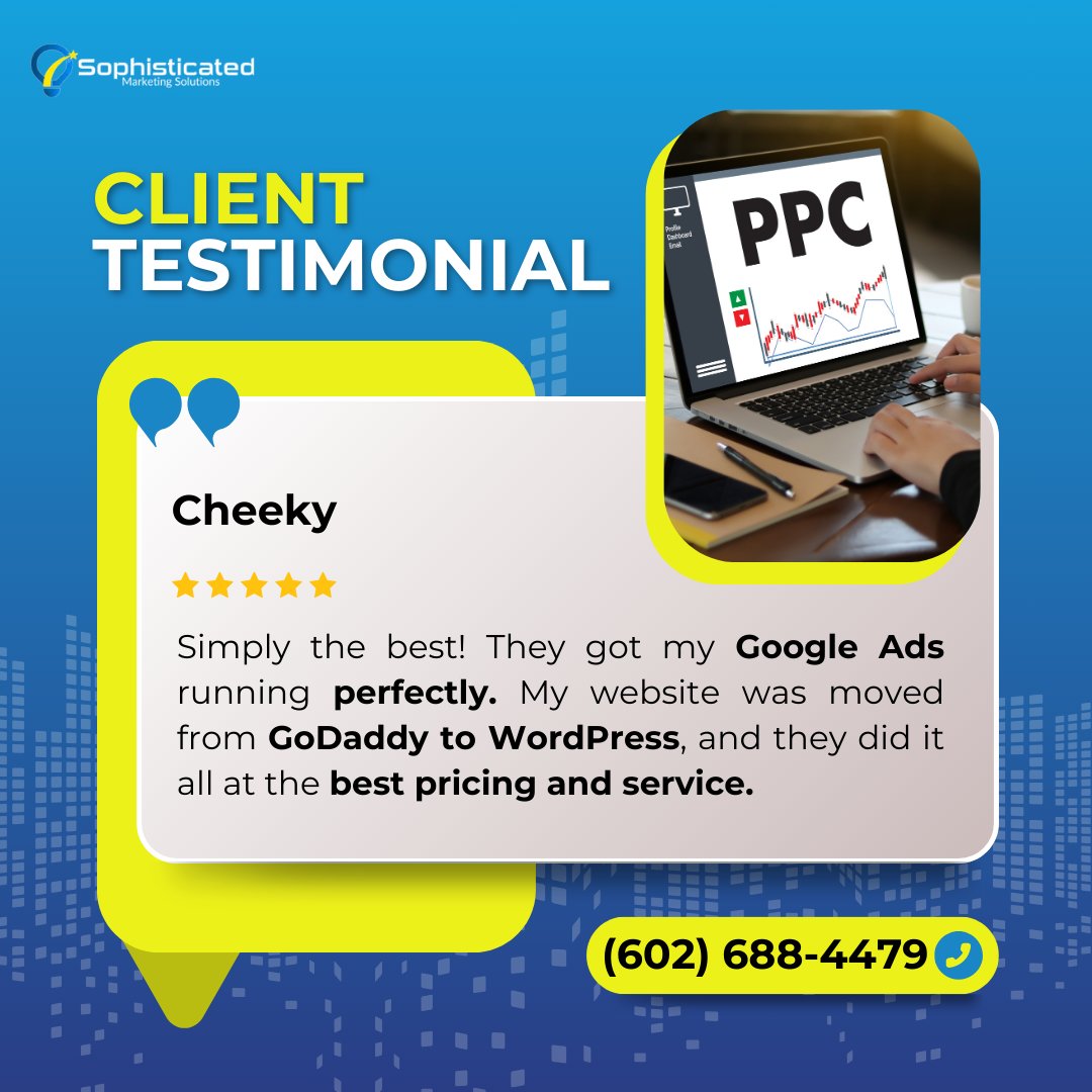 ThinkMktg's tweet photo. At Sophisticated Marketing Solutions, we don’t just run PPC ads—we craft targeted, strategic campaigns that maximize your ROI. .

Contact us for your FREE consultation!- (602) 688-4479

#Seo #SearchEngineOptimization #PPC #SearchEngineMarketing #PPCExcellence #DigitalMarketing https://t.co/EbRrHX3cQh