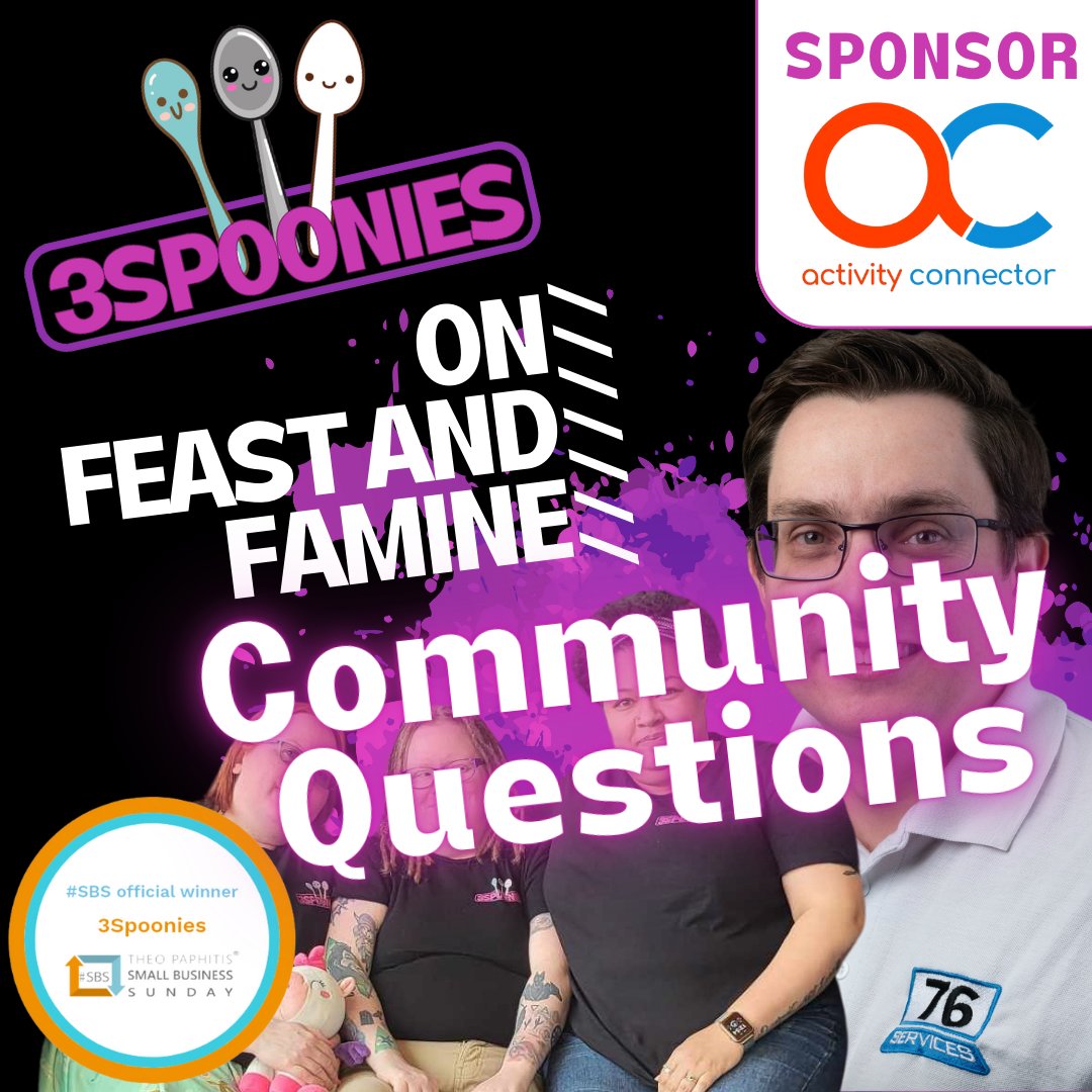 Some great quick tips on how to make the best of quiet moments and deal with busy times in your business.

Available on Spotify, Apple and YouTube with subtitles.

3Spoonies.co.uk