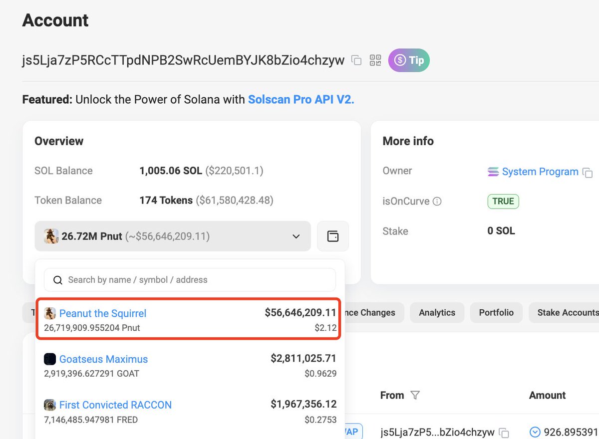 The largest individual holder of $Pnut has made over $56M from $Pnut!

How did he do it?

1/ Let’s take a closer look at his trades.👇