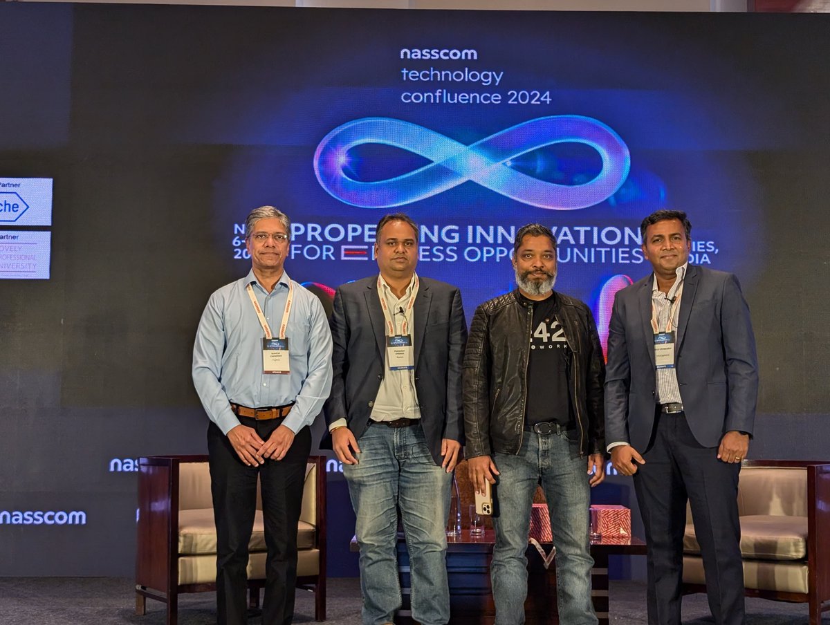 E42_ai's tweet photo. Catch up on the panel “Nurturing a #DataDriven Culture: The Role of #AI and #Analytics in Business Growth” at #NTC2024! Featuring @animeshsamuel (E42), Saju Divakaran (Infocepts), and moderated by Prashantkumar Sharma (Kanini). 
 
More about #E42: https://t.co/rODfDk1kR2 https://t.co/vdPcDep5bg