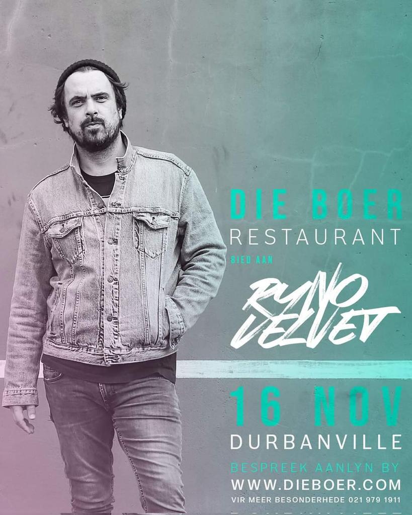 Margit (@dowwedolla007) on Twitter photo <a href="/rynovelvet/">Ryno Velvet</a> by <a href="/dieboerteater/">Die Boer Teater</a> -restaurant in Durbanville op Saterdag 16 Nov. Bespreek 021 979 1911 of aanlyn by dieboer.com
<a href="/CTthismonth/">Cape Town This Month</a> <a href="/CapeTownEtc/">Cape {town} Etc</a> <a href="/TheatreSceneCpt/">Theatre Scene Cape Town</a> <a href="/Roekeloos/">Roekeloos</a> <a href="/TygerBurger/">TygerBurger</a> <a href="/mylitnet/">LitNet</a> <a href="/capetownmag/">CapeTownMag</a> <a href="/Kaapstad/">ᴅɪᴇ ᴍᴏᴇᴅᴇʀꜱᴛᴀᴅ #Kaapstad</a> <a href="/rynovelvet/">Ryno Velvet</a> by <a href="/dieboerteater/">Die Boer Teater</a> -restaurant in Durbanville op Saterdag 16 Nov. Bespreek 021 979 1911 of aanlyn by dieboer.com
<a href="/CTthismonth/">Cape Town This Month</a> <a href="/CapeTownEtc/">Cape {town} Etc</a> <a href="/TheatreSceneCpt/">Theatre Scene Cape Town</a> <a href="/Roekeloos/">Roekeloos</a> <a href="/TygerBurger/">TygerBurger</a> <a href="/mylitnet/">LitNet</a> <a href="/capetownmag/">CapeTownMag</a> <a href="/Kaapstad/">ᴅɪᴇ ᴍᴏᴇᴅᴇʀꜱᴛᴀᴅ #Kaapstad</a>
