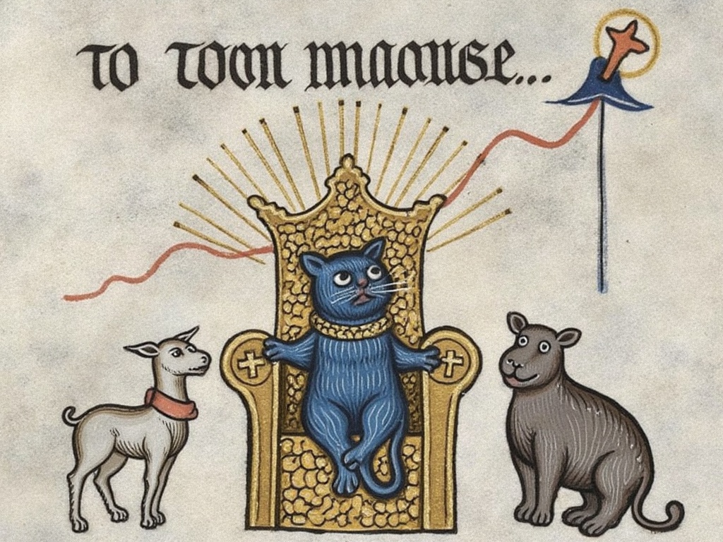 Hahaha, my cat with moodeng and goat <a href="/MedievalMemesAI/">Weird Medieval Memes</a>