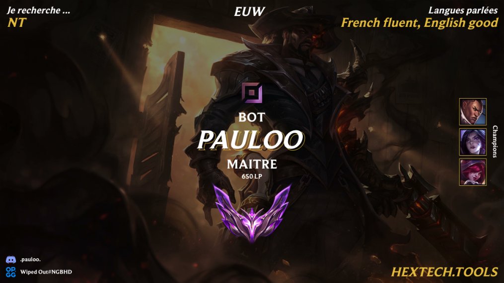 Hey, LFT pour le NT 2025 !

Hésitez pas à DM pour la moindre information ;)

<a href="/LoL_LFT_Fr/">LoL LFT Fr</a>
