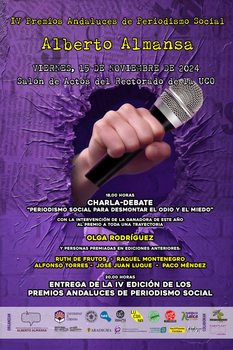 Nos vemos mañana en #Córdoba para hablar de la importancia del periodismo como herramienta contra el odio y el miedo

⏰18h
📌Rectorado de la <a href="/Univcordoba/">Universidad Córdoba</a> 
Entrada gratuita hasta completar el aforo