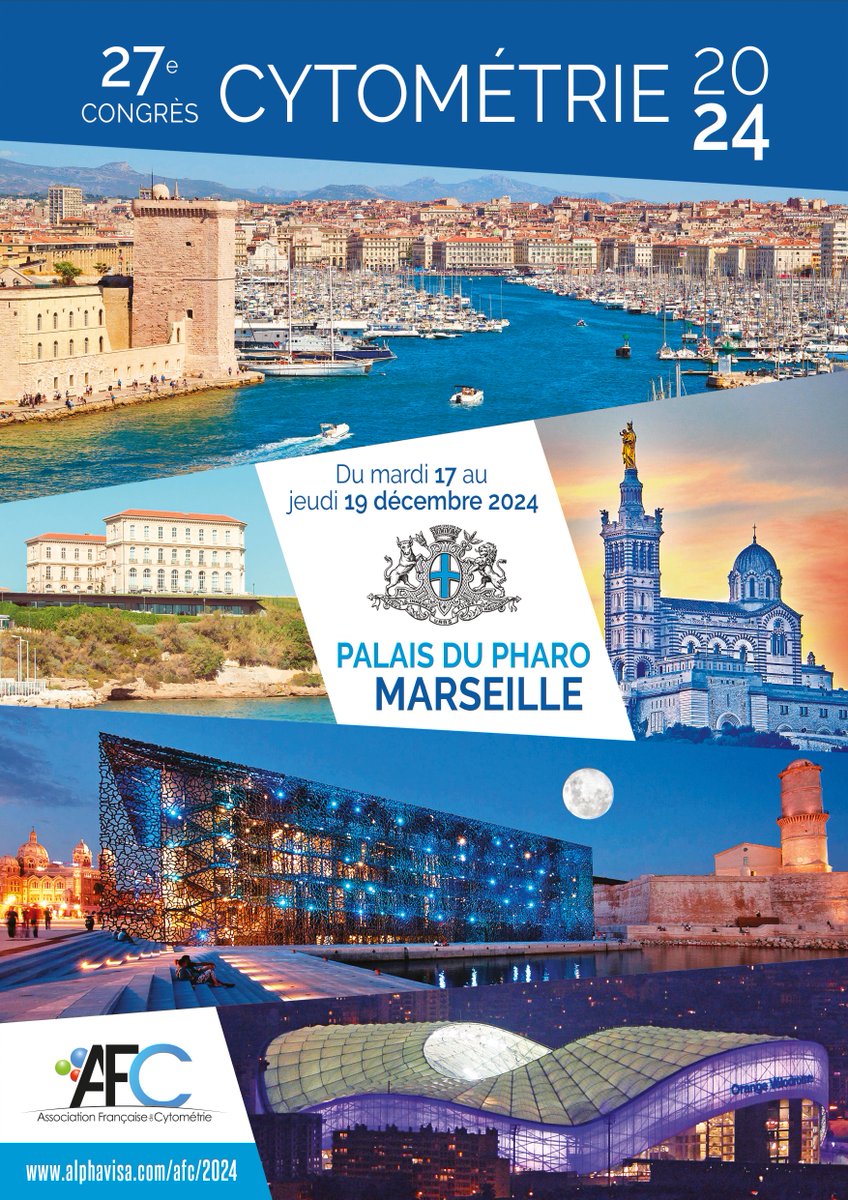 CRCM - Cancer Research Centre of Marseille (@crcm_marseille) on Twitter photo 📢The next annual congress of the <a href="/afc_cytometrie/">Association Française de Cytométrie</a>
will be held in Marseille from Tuesday December 17 to Thursday December 19, 2024, at the Palais du Pharo.
Come and meet the CRCM members!
🕒Congress schedule: alphavisa.com/afc/2024/docum…
📝Registration: alphavisa.com/afc/2024/inscr… 📢The next annual congress of the <a href="/afc_cytometrie/">Association Française de Cytométrie</a>
will be held in Marseille from Tuesday December 17 to Thursday December 19, 2024, at the Palais du Pharo.
Come and meet the CRCM members!
🕒Congress schedule: alphavisa.com/afc/2024/docum…
📝Registration: alphavisa.com/afc/2024/inscr…